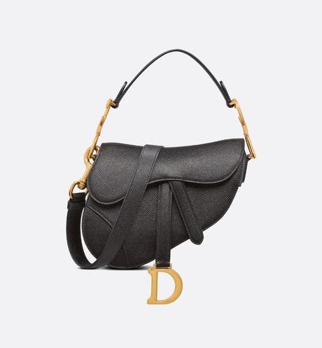 dior saddle bag black with strap|pre owned Dior saddle bag.